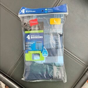 Hanes Ultimate ComfortSoft Boys Tagless Boxers Blue and Gray Size Large 14/16